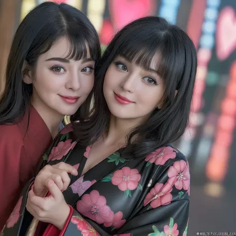 ((top quality, 8 K, masterpiece: 1.3)), Sharp Focus: 1.2, (super beautiful face: 1.0), (Glossy leather: 1.0), Realistic photos, black hair, realistic students, cinema lighting, very detailed eyes and face, cinema lighting,  (cowboy shot: 1.0),  (kimono, Al...