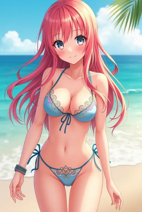 Generates an image of an anime girl in a bikini 