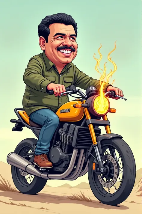 Nicolas maduro motorcycles as heater cartoon