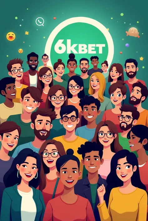 Create a WhatsApp group image with more than 50 people with the name 6kbet
