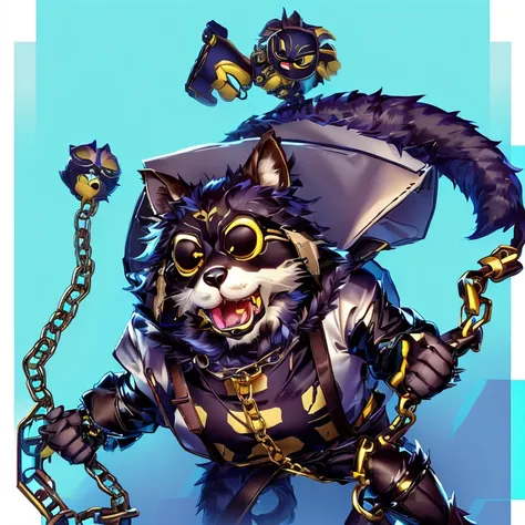 Cat with chain and bag, Anthropomorphic Raccoon, anthropomorphic fur, furのファンタジー, Hairy Mawshot, fur!, , Anthropomorphic cat, Inspired by Louis Wain, tabaxi :: Villain, Anthropomorphic cat ninja, pov fur