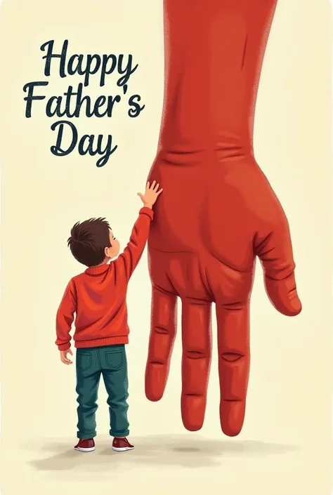 father&#39;s day image, Simpler,roxo e preto, a larger hand and a smaller one in front simulating the child, e uma escrita dizendo Happy Fathers Day