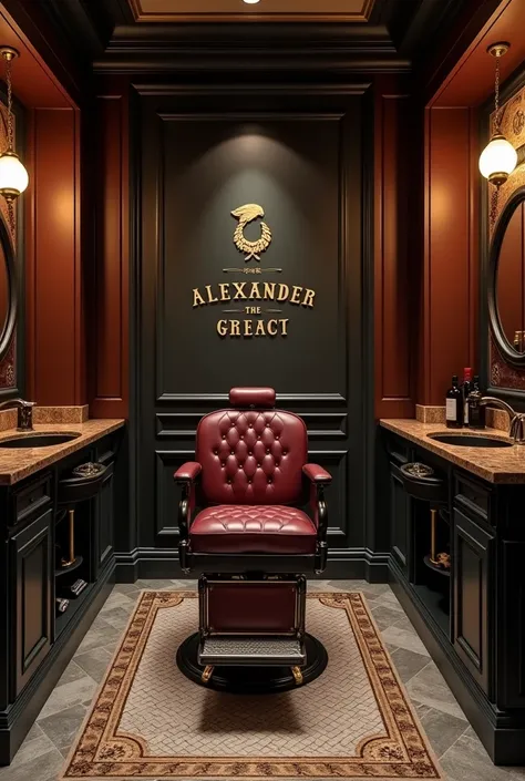 Create a barber shop brand with the name Alexandre Magno 