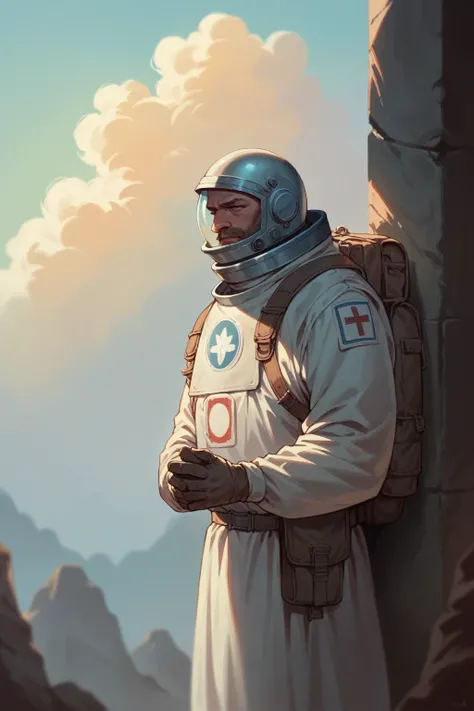 Dragon War Astronaut meditating on the universe 