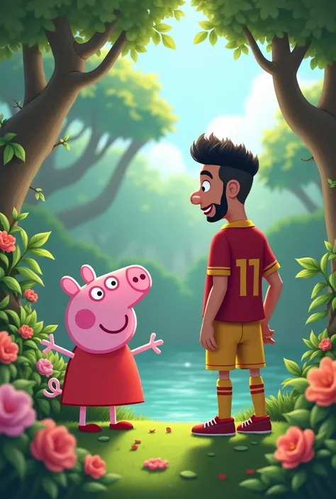 Peppa Pig meeting Neymar in the Garden of Eden 