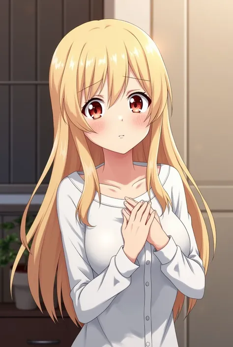 Katawa shoujo Lily, chest fondling, blush, angry face