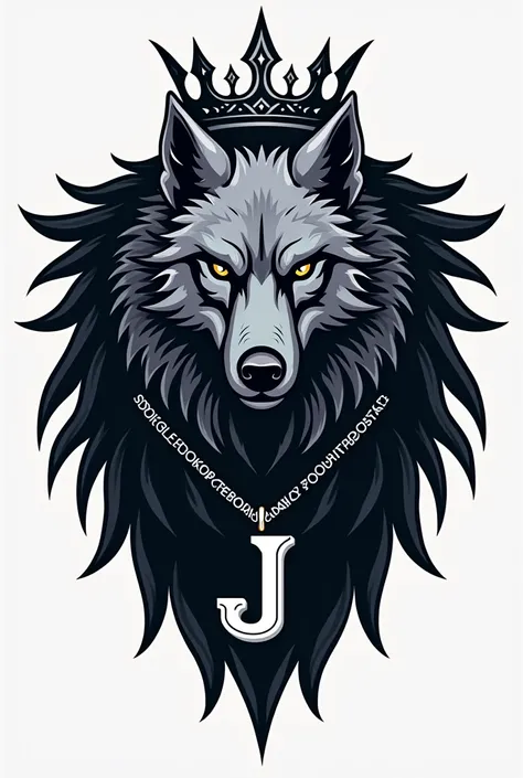 I want to create a logo , with the wolf of the Stark house and a necklace with the J of youth soccer team in large , and the crown of the Targaryens 