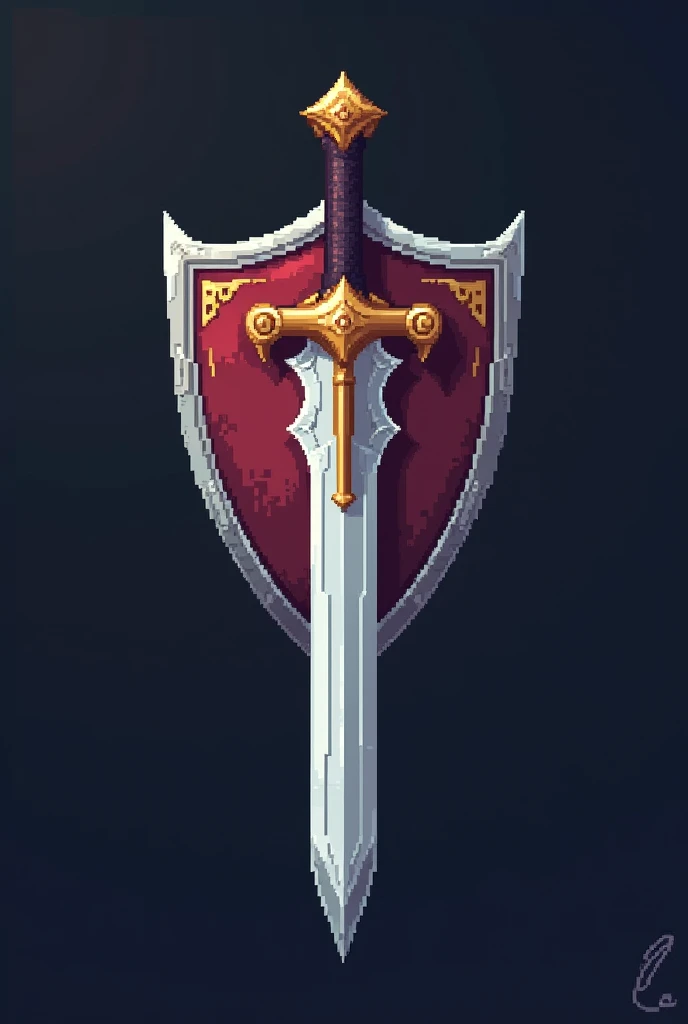 "In a fantasy world full of epic battles, You are summoned to create a legendary sword design, Known as Aegis. Aegis is a legendary sword，Placed inside the shield, Represents strength and protection. Your mission is to use your pixel art skills to create i...