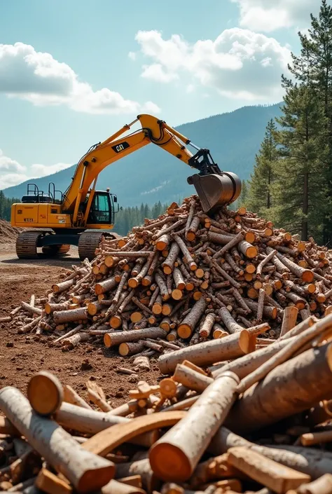 create an image showing wood waste at a construction site
