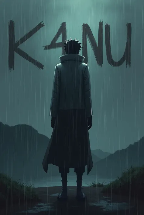 Obito standing in the rain and K4NU written on the image