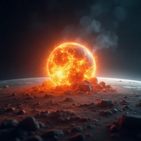 earth, explosion on surface, 