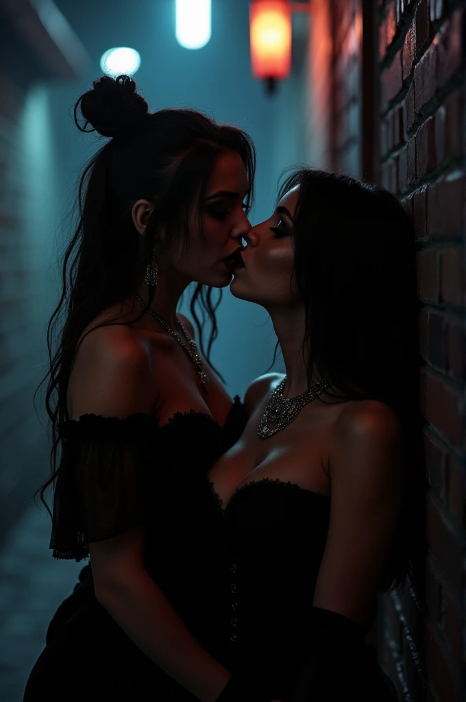 Kim Kardashian Goth kissing her girlfriend on video