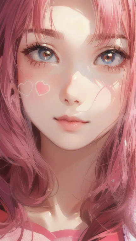 Close-up of a woman with a heart painted on her forehead, 1 8 is, 小さなHeart shaped face, フルHeart shaped face, With a cute - lovely - face, Small nose, Heart shaped face, Cute natural anime face, Chiho, A clear and pretty face, Ayami, Photo of your face, Cut...