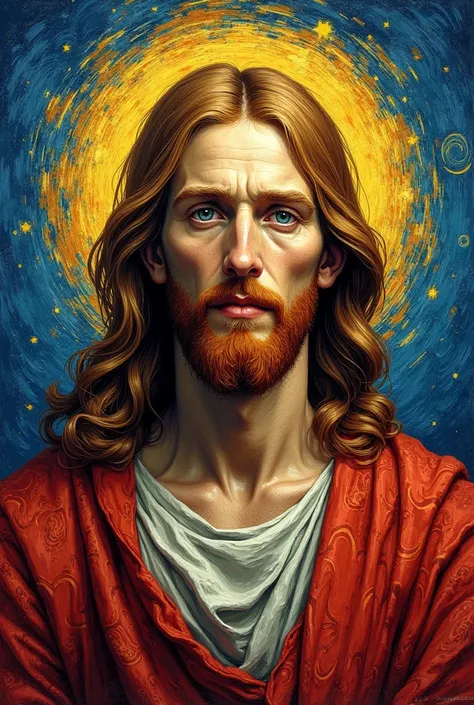 self-portrait of jesus christ in van gogh style