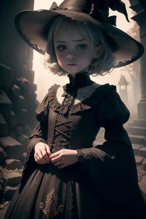 Ultra Realistic, close-up shot of The Witch Sabrina ((Kiernan Shipka)) From Chilling Adventure of Sabrina Series, (8 years old, loli:1.6), masterpiece, best quality, highest quality, cinematic lighting, (volumetric lighting), extremely detailed CG unity 8k...