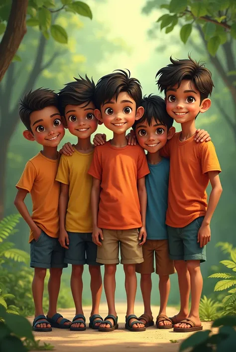 a group of 5 members boys are in 9 years old the group caption is swami and his friends 