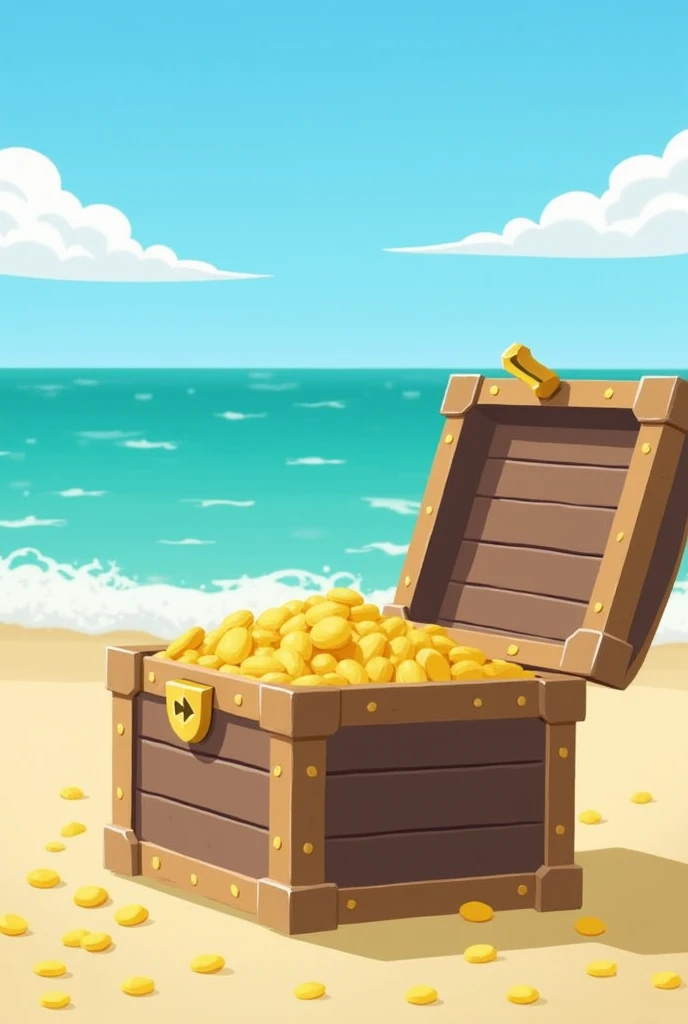 On the beach、Treasure chest with treasure１t