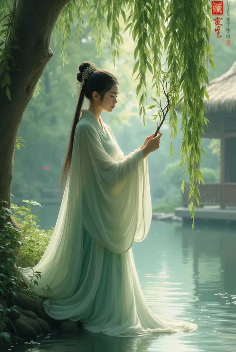 
Lin Daiyu Pulls Out a Weeping Willow。