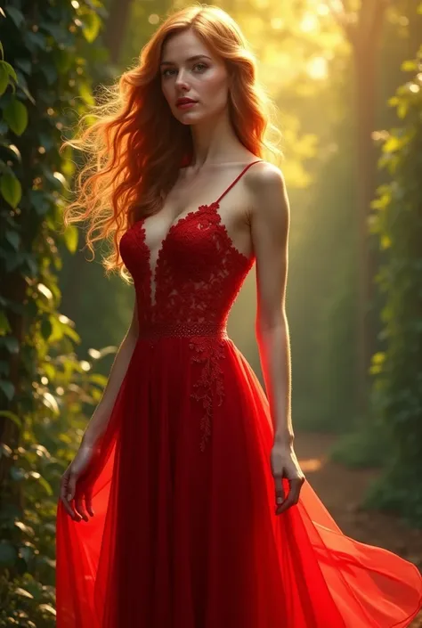 Girl in red dress 