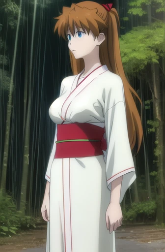 Sugar Angle, Soryu Asuka Langley, (Soryu Asuka Langley:1.2), Long Hair, bangs, blue eyes, Brown Hair, hair ornaments,
beautiful girl, Standing in the rain, In the rainforest, Light green kimono, Open the shirt., Hide the nipples with your hands., Big Breas...