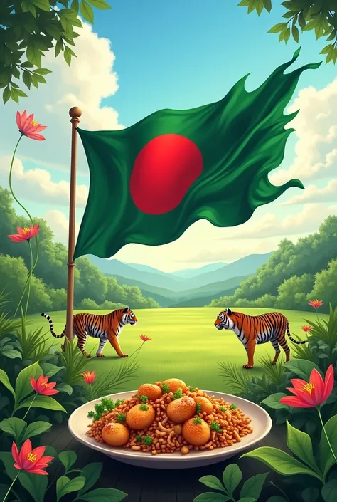 bangladesh ،flag , flower, animal,game,food 