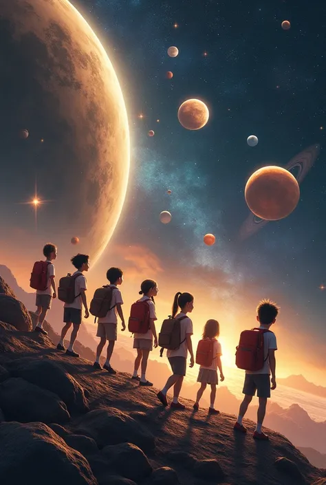  Solar system, universe, space, exploration, school children