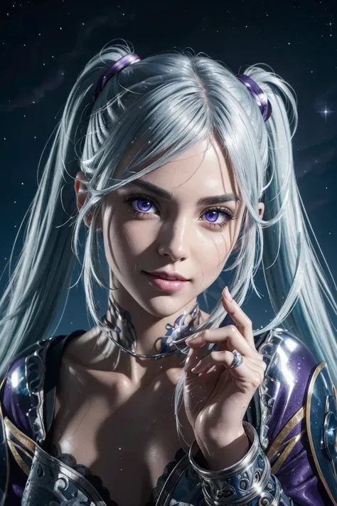 I want to be a powerful figure behind the scenes！,Epsilon,Silver blue hair,long hair,Twin tails,Aligned bangs,Beautiful purple eyes,Beautiful white skin,Photorealistic,Ultra HD,high quality,masterpiece,Digital SLR,Detailed details,Intricate details,Anatomi...