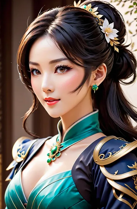 A woman in her 40s in a Chinese anime with a beautiful face. 