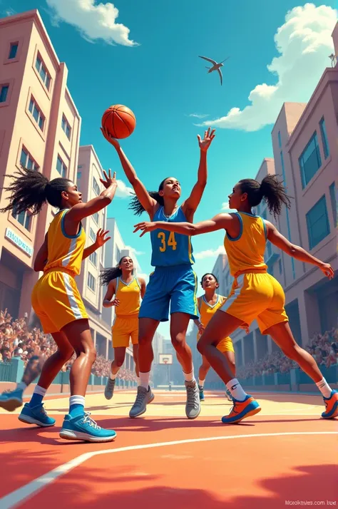 Create women with basketball