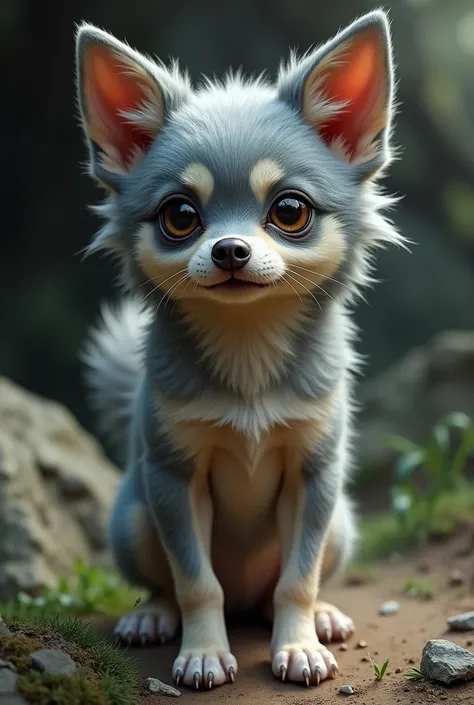 Crossbreed of wolf and chihuahua dog