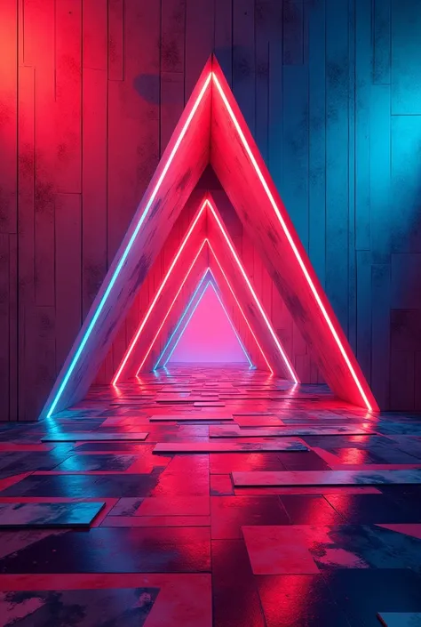 Pop art neon colors with triangles

