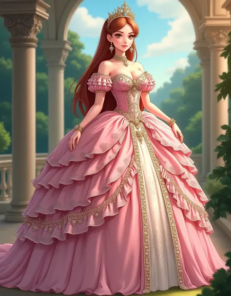 ((moe anime artstyle)),((Masterpiece)),(Best Quality),((Super Detail)),((Very Delicate and Beautiful)),Solo,full body,((full body portrait)),absurdly gigantic tits,(((1 bling-bling princess in beautiful embroidery and jeweled gorgeous rococo ballgown with ...