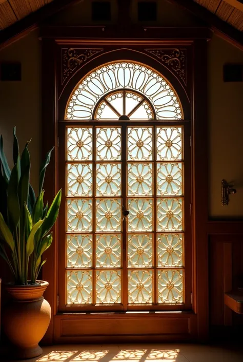 Traditional philippine capiz shell window