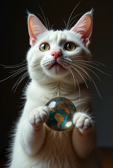 Cat with a marble stuck in its anus