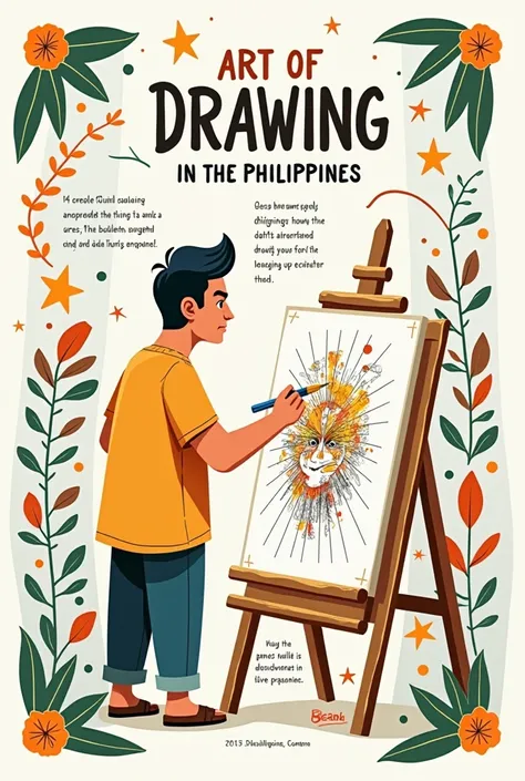 Make a very simple infographic with no text from the philippines where the topic is about drawing