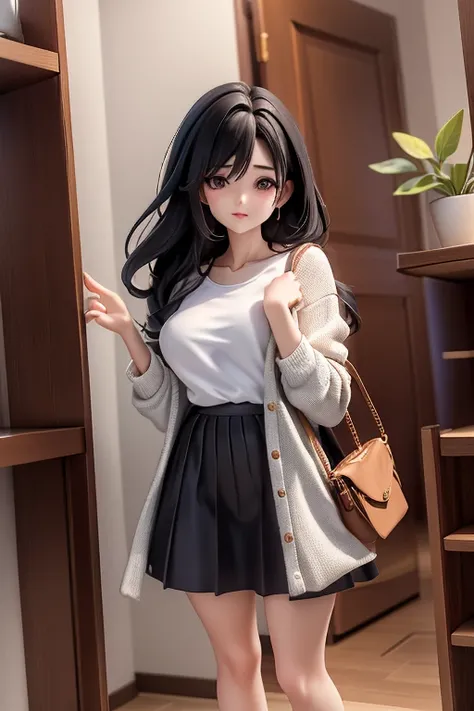 30-year-old woman、Mother,Married women,,Black Hair,Small breasts、Small breasts、Casual wear、Calm appearance、Casual wear、Cut and sew、4 clothing patterns、Clothing design、whole body、One character、Character Sheet
