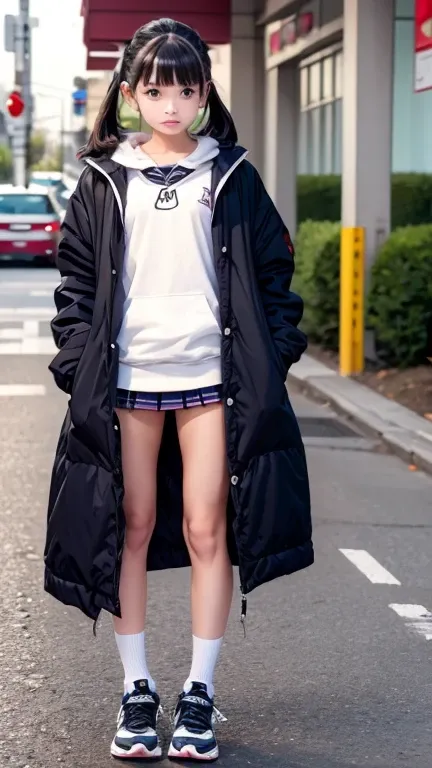 middle School girls、Large-scale full-body shot