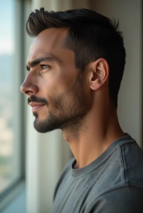 a a 35 yo man from United Arab Emirates in modern, , profil ,ultra-detailed,(photo-realistic:1.),HDR,extremely detailed face and body, portrait, day lighting, soft lighting, not professional photo