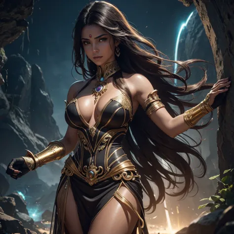 ((40k)),((Ultra Realistic))((Photo Realistic)),((HDR)),((Intricately Detailed Portrait)), ((High Quality)) ((Unreal Engine 5))((Natural Lighting))((Golden  Ratio))

(( INDIAN WOMAN)). Perfect Skin. Slender hourglass Body. Massive Boobs and Breast. Deep cle...