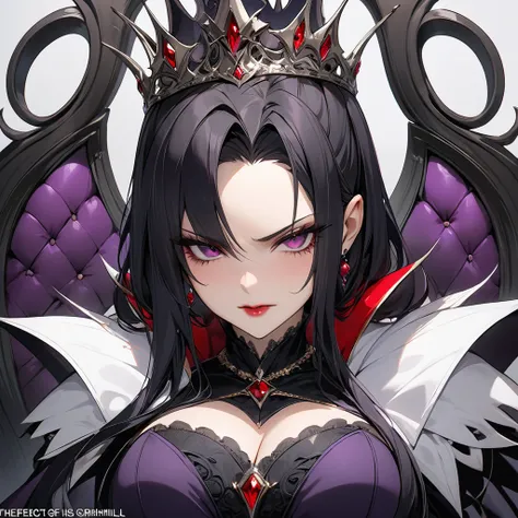 ((Highest quality)), ((masterpiece)), (detailed), （Perfect Face）、The woman is Evil Queen Grimhill&#39;s Yuuki Asuna, naked, with light brown, semi-long hair.、The woman is in the form of an evil queen.