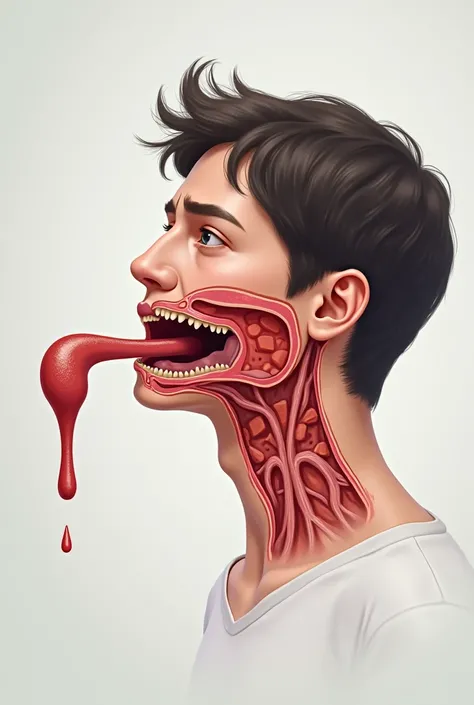 Self-Swallowing of Infected Sputum: Illustrate a person swallowing infected sputum, representing an internal route of TB infection.