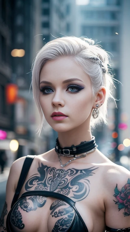 Here are some tips for the first topic:： quality, 8k, 32K, On the table:1.3), Super detailed, (Realistically:1.4), White, Albinism, Punk Girl, Detailed eyes, Upper body, Gorgeous punk hairstyles, Avant-garde punk fashion, avant-garde makeup, Many piercings...