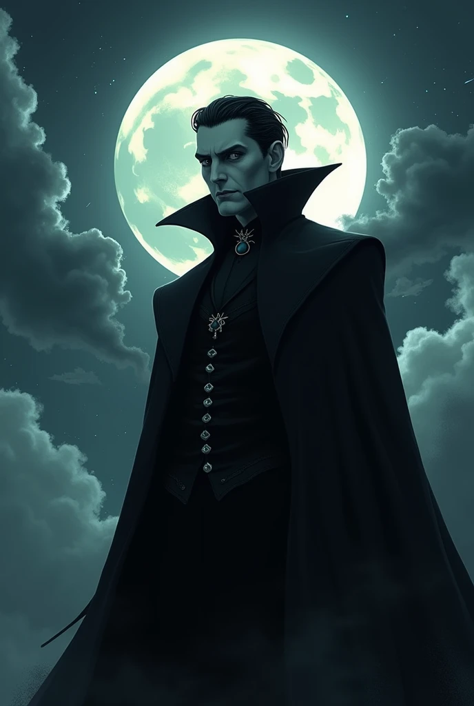 Gothic and classic Vampire  in night sky