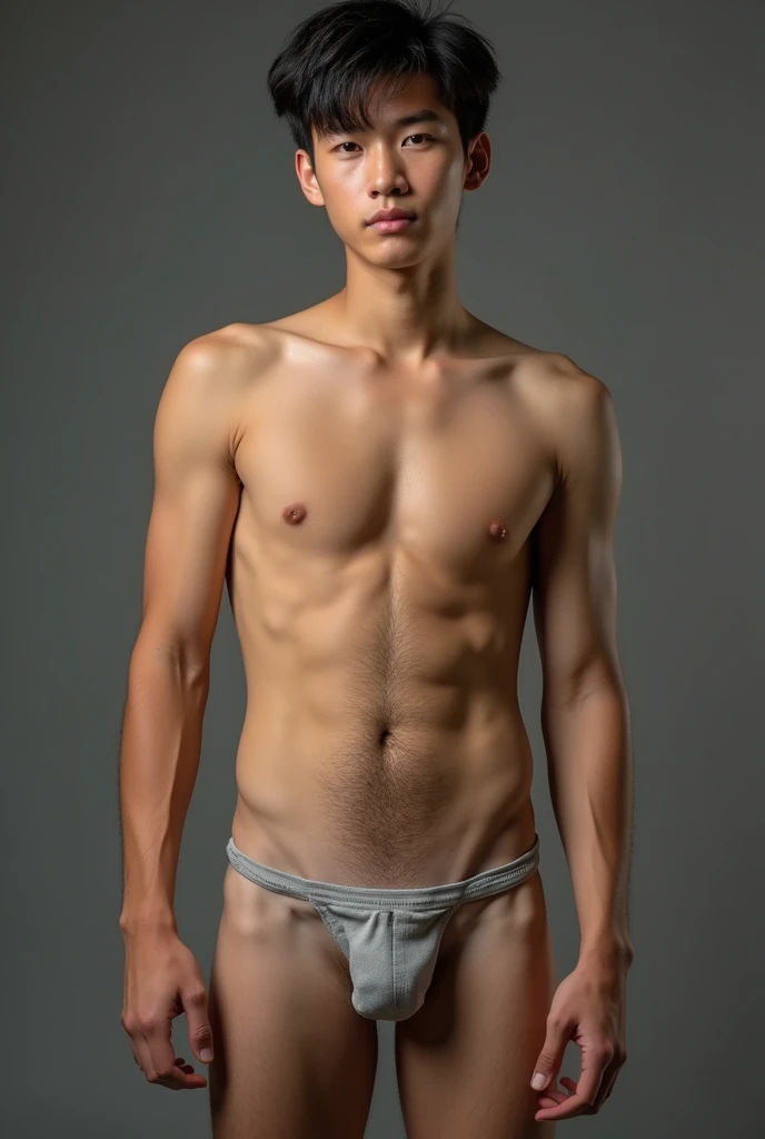 Thai Teen boy 15yo H167CM.  W50KG. Nude anatomy Male genitals, pubic hair, armpit hair penis