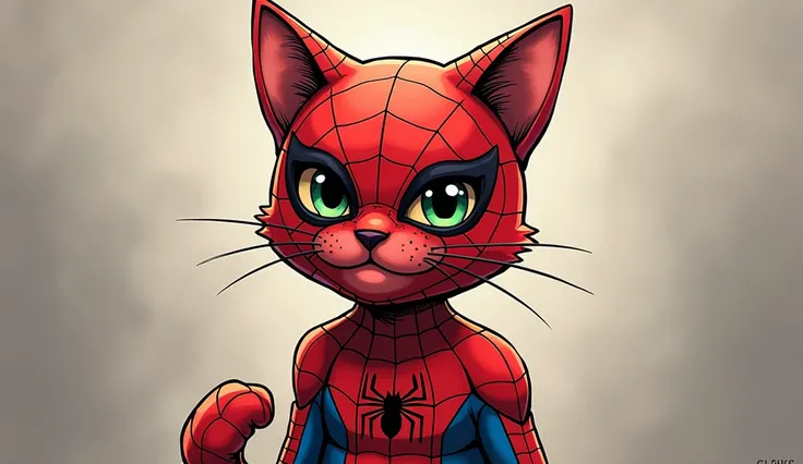 a cat spiderman caricature
