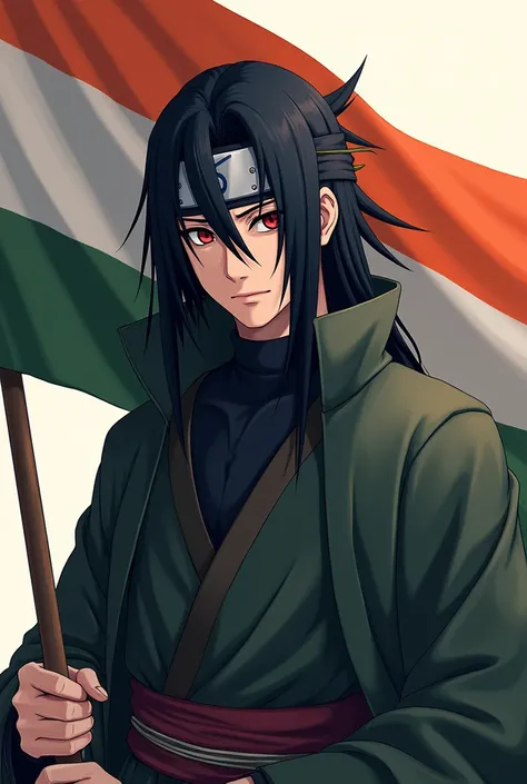 Itachi Uchia holding Indian flag 