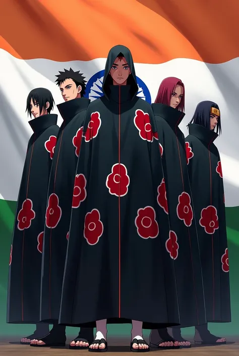 Akatsuki all members with  Indian flag 