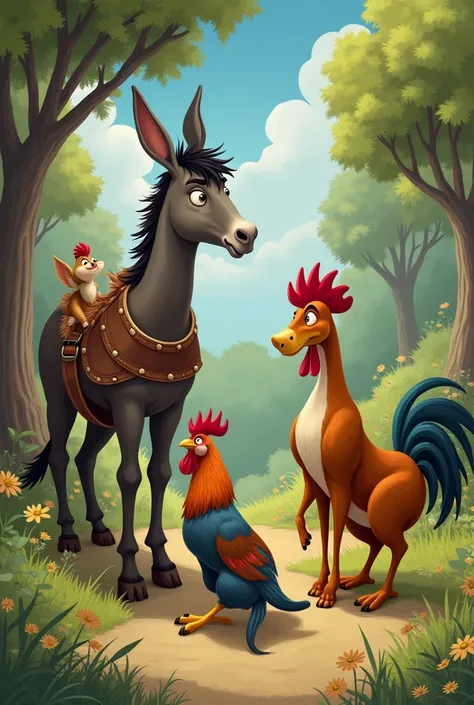 THE BREMEN TOWN MUSICIANS ANIMATED fairy tales by the brothers grimm a donkey, a dog, a cat and a rooster