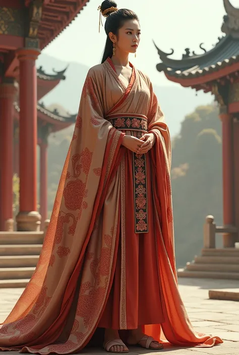 Combines the clothing of ancient Greco-Roman culture with the clothing of ancient China