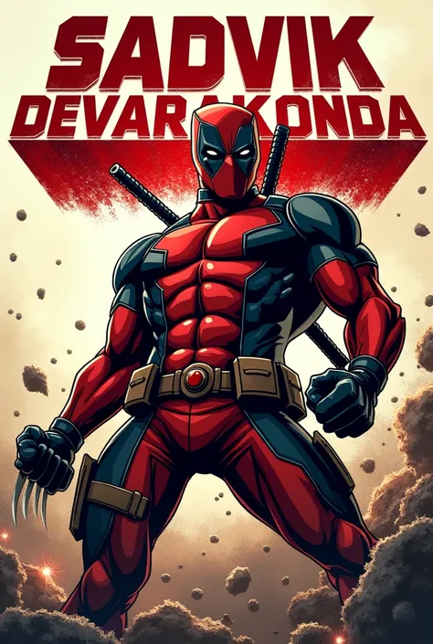 SADVIK DEVARAKONDA Name with Deadpool and wolverine style 